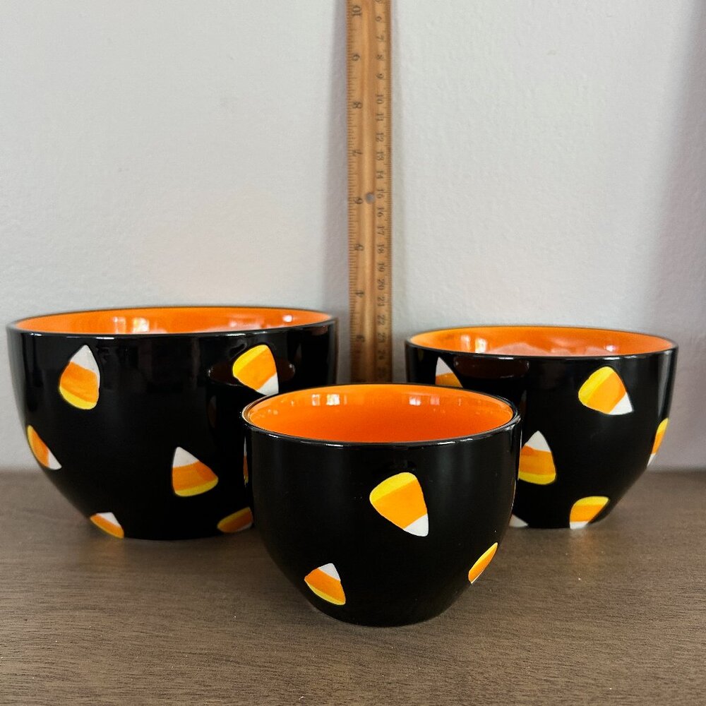 Halloween Candy Corn 3 Bowl Set